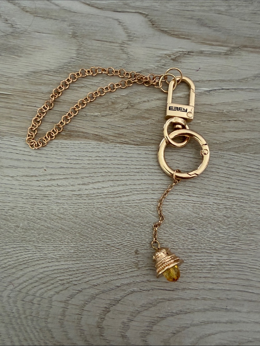 Effy Gold-Tone Key & Card Holder Charm with Yellow Crystal Royal Caribbean
